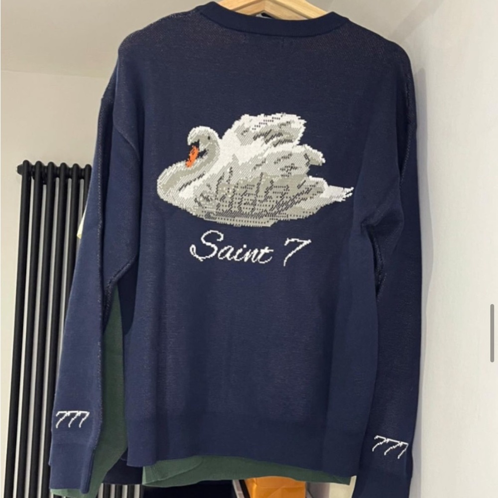 Saint 777 Swan Navy knit sweatshirt XL